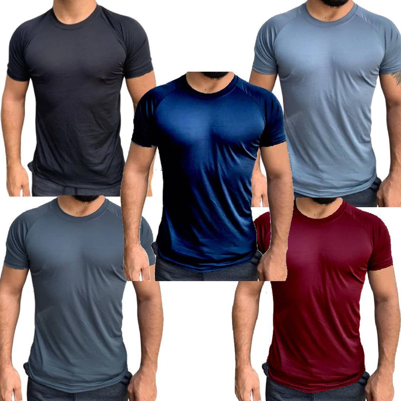 Camiseta Masculina Poliéster | 5 peças | Kit Total Flex™